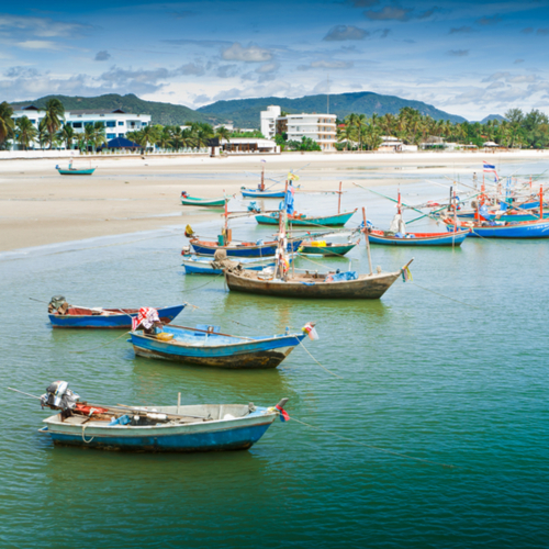 Vissersbootjes bij Hua Hin