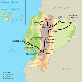 Routekaart Ecuador Compleet privé 