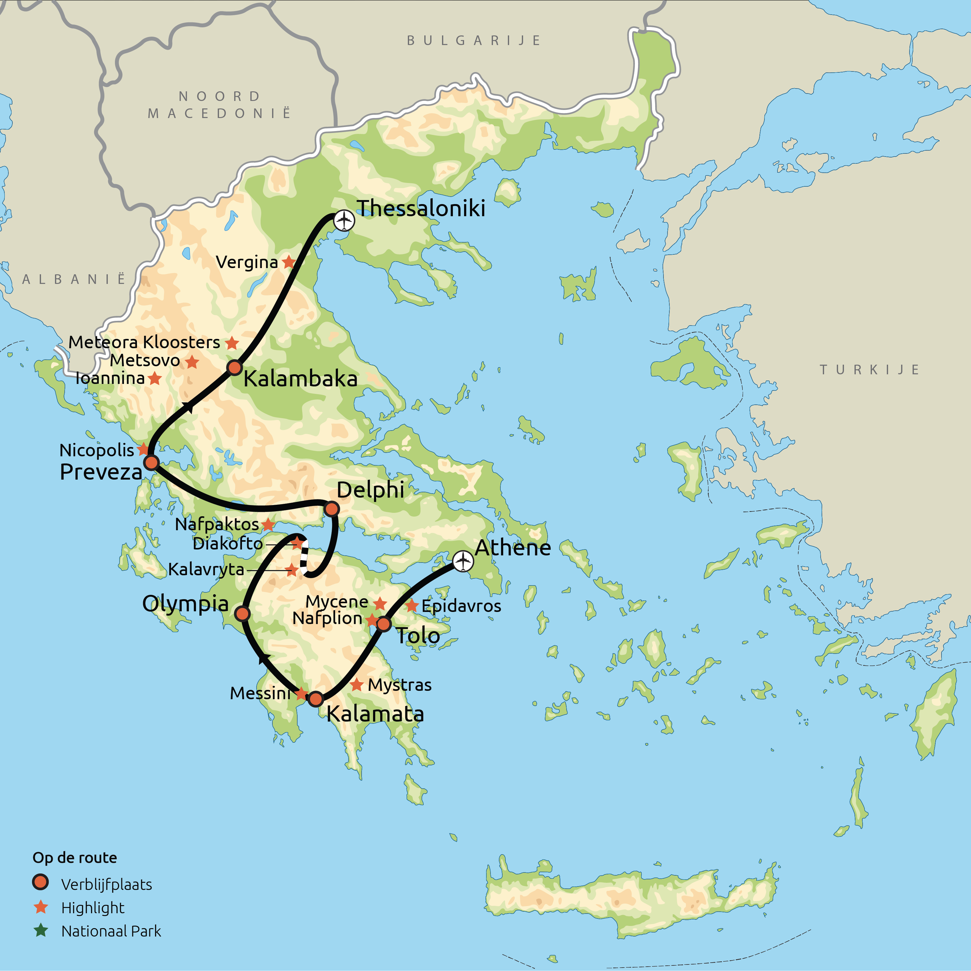 Routekaart Verrassend Griekenland