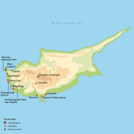 Routekaart Familierondreis Cyprus