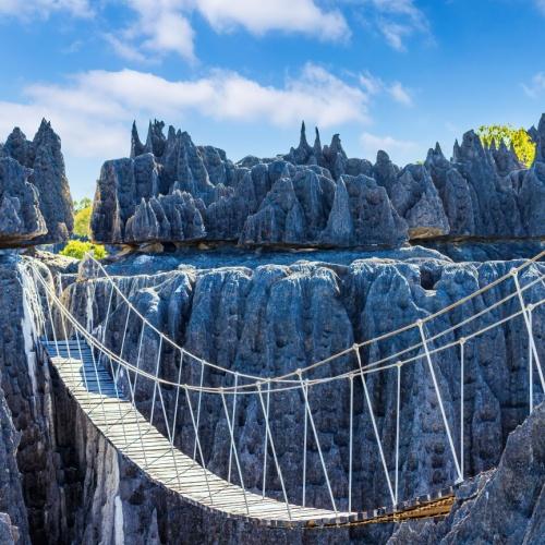 Brug in Tsingy de Bemaraha Nationaal Park