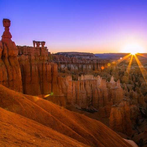 Zonsondergang bij Bryce Canyon National Park