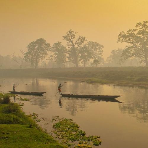 Lokale vissers, Chitwan National Park