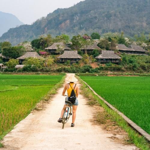 Mai Chau op de fiets