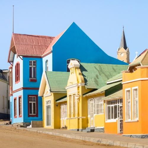 Kleurrijke huizen in Lüderitz