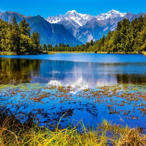 Lake Matheson met reflectie van Mount cook