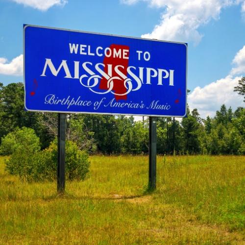 Welkomstbord Mississippi