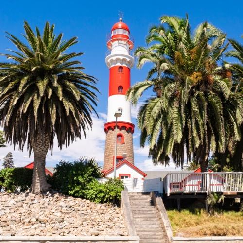 De bekende vuurtoren in Swakopmund