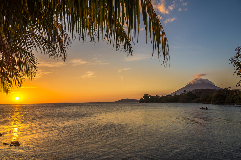 Nicaragua vulkaan zonsondergang