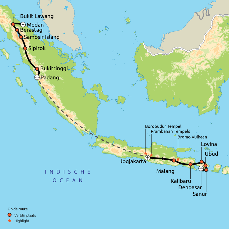 Route Sumatra, Java & Bali